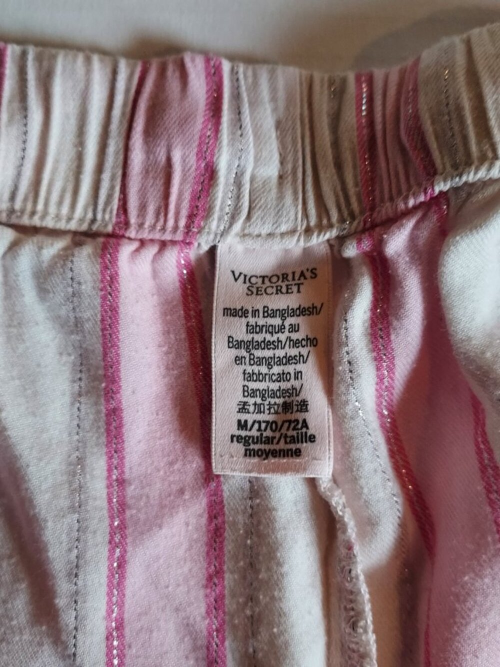 Victoria Secret Pink & White Striped Pajama Set Size Med - Picture 7 of 10